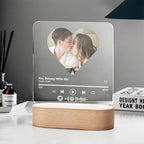 Custom Music Code Heart 7 Color Lamp For Dad Acrylic Music Plaque Night Light