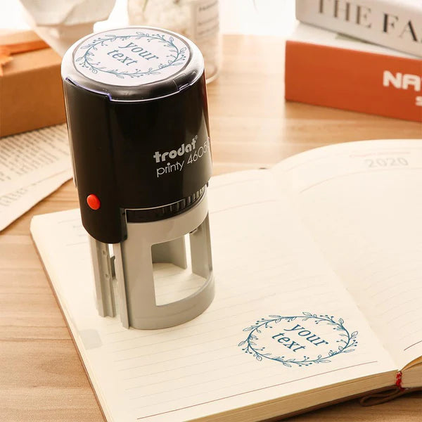 custom vine border self inking stamp wedding 5 color detail view