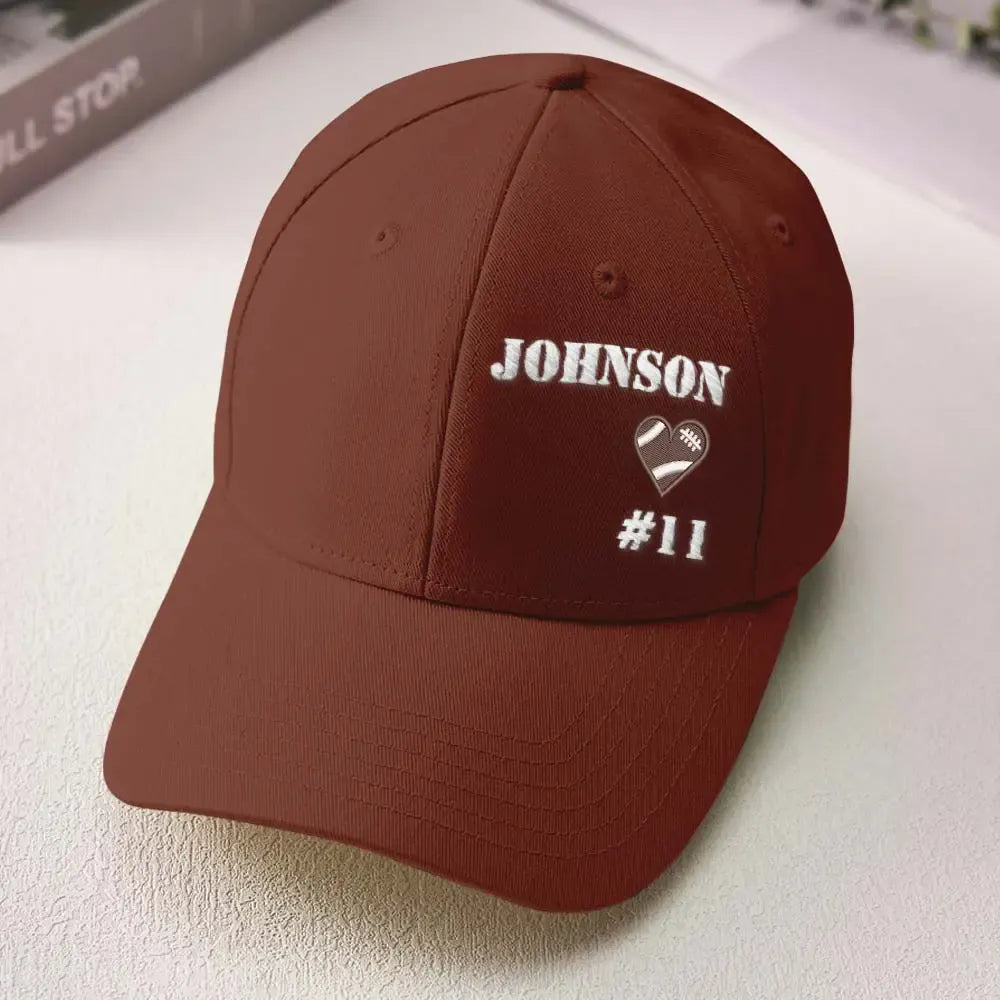 Personalized Football Team Caps Baseball Hats Game Day Gift Idea for Teammates and Sports Fans Back to School Gift