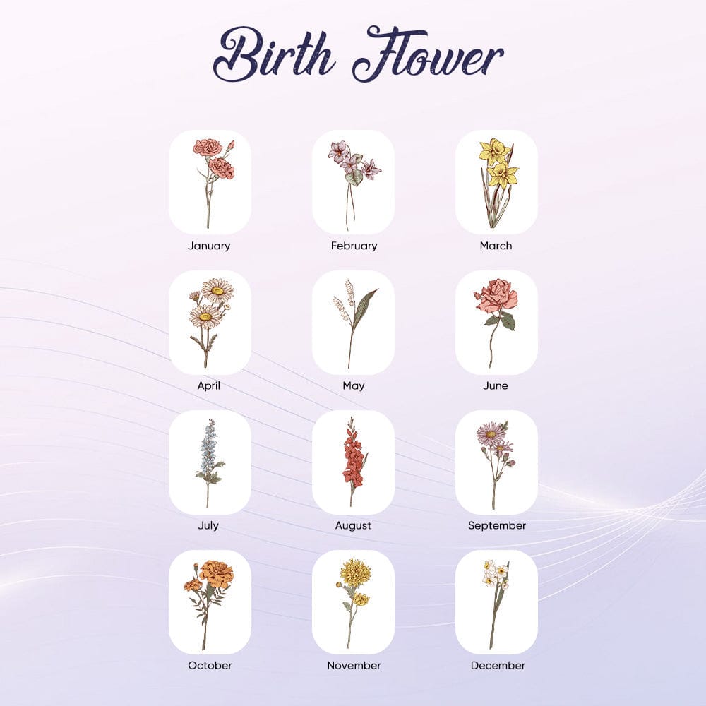mirror comb personalized birth flower foldable design