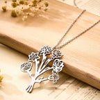 Personalized Combined Birth Flower Bouquet Necklace Bridesmaids' Gifts