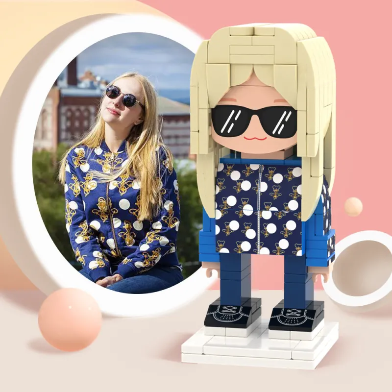 Full Body Customizable 1 Person Custom Cute Brick Figures Small Particle Block Toy Creative Gifts for Her