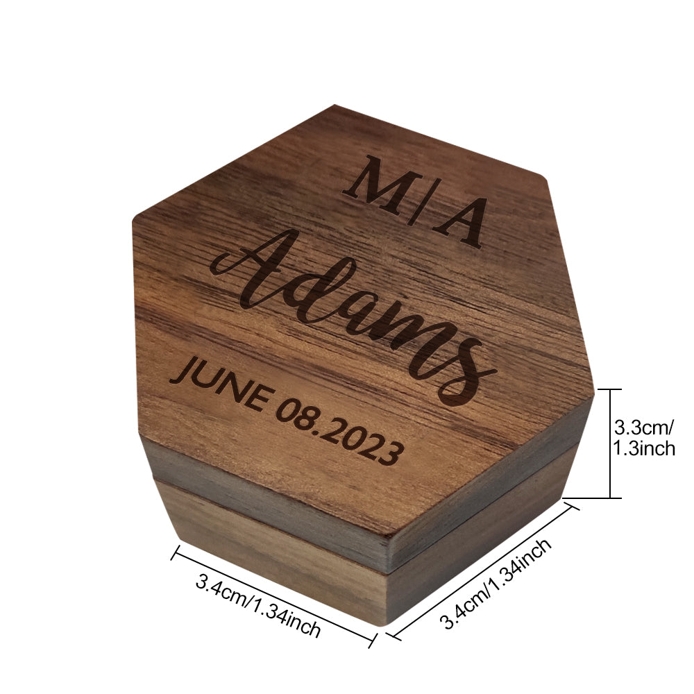 custom six styles customized hexagon wooden jewelry box wedding detail view