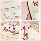 Personalized Coquette Bow Baby Name Sign with Birth Information Baby Shower Gift for New Mom