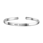 Custom Text Engraved Bangle Women's Cuff Bracelet