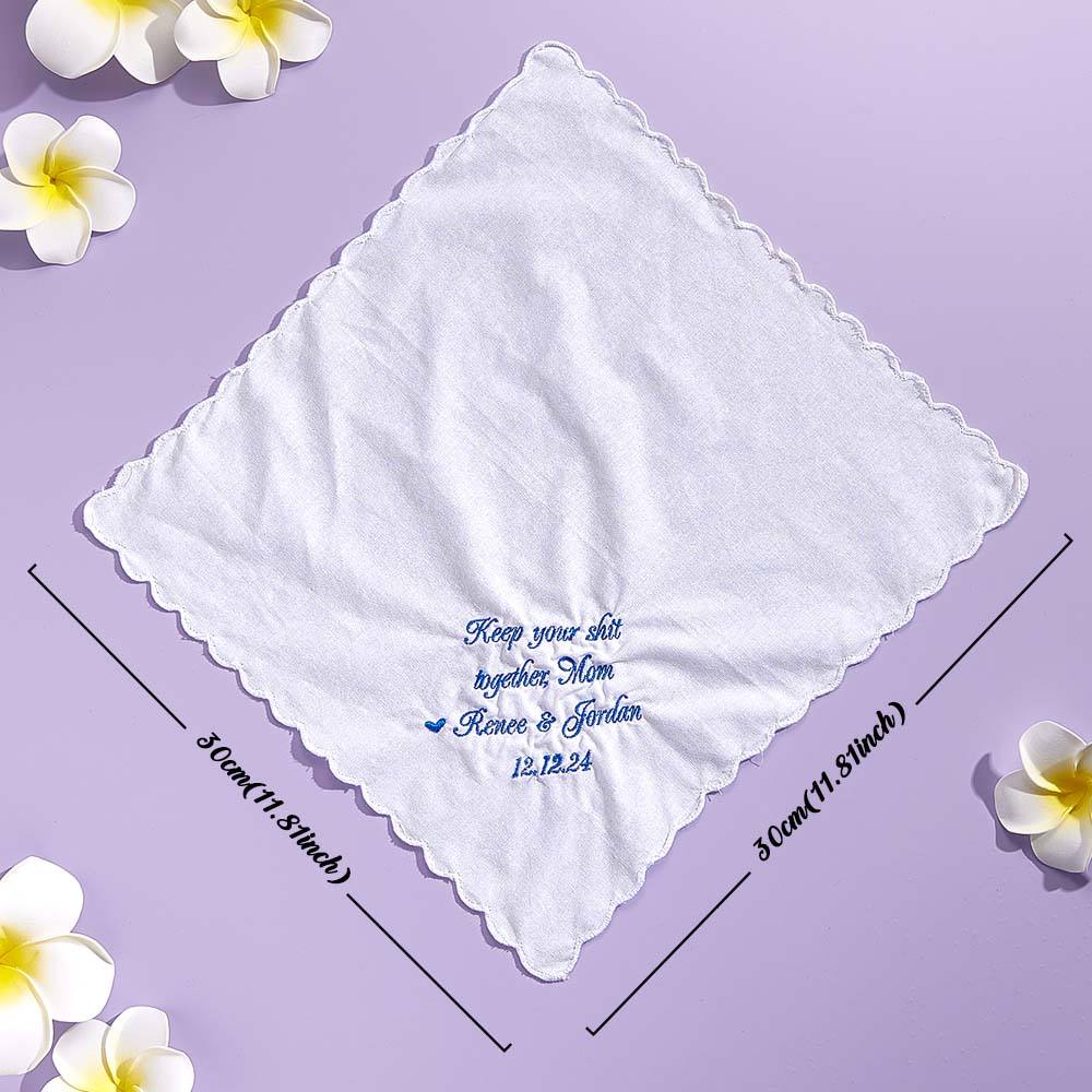 Personalized Embroidered Wedding Handkerchief Mother of the Bride or Groom Gift