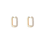 Geometric Rectangle Earrings Zircon Ear Buckle
