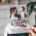 fathers day surprise custom gift for dad inspired by name and photo plaque with base night light father s day gift