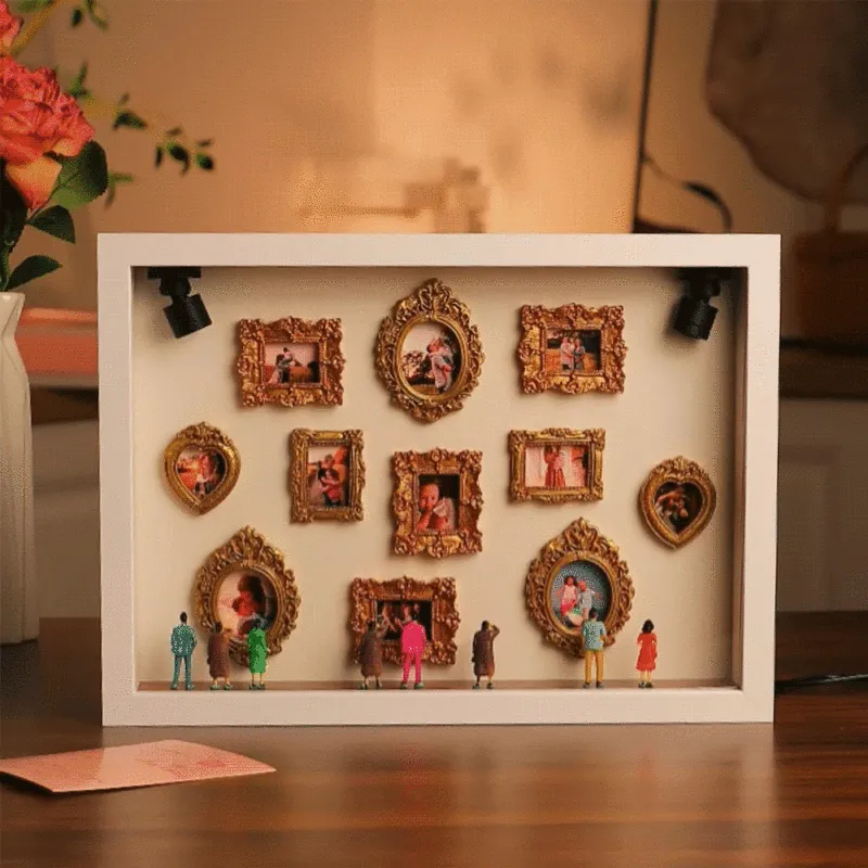 gifts for wife With Spot Lights : Museum of Us White Frame Personalized Couples Gift for Her Cute Miniature Museum Gifts deta