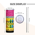 Personalized Glitter Apple 20oz Skinny Tumbler with Straw Back to School Appreciation Gift for Teacher