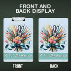 Custom Text Name Folder with Stationery Bouquet Design – Teacher's Day & Back to School Gift