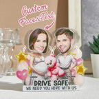 custom bobble head capture moment miniature handcrafted desk display wedding couple face front view