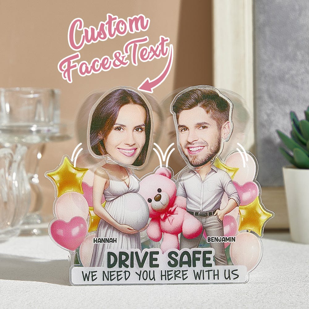 custom bobble head capture moment miniature handcrafted desk display wedding couple face front view