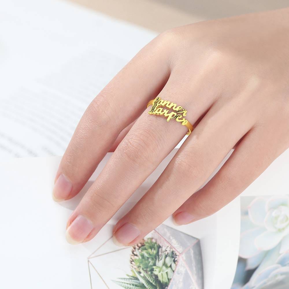 gifts for wife Heartfelt Surprise - Unique Memento - Double Names Ring - 925 Sterling Silver - gifts for wife - Anniversary v