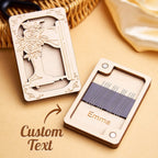 Personalized Wooden Needle Box Holder with Magnet Needle Storage Tool Gift for Craft Lovers