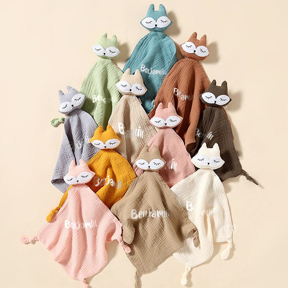 Personalized Soothe Towel Bibs Soft Sleeping Doll Towel with Embroidered Name Gift for Baby