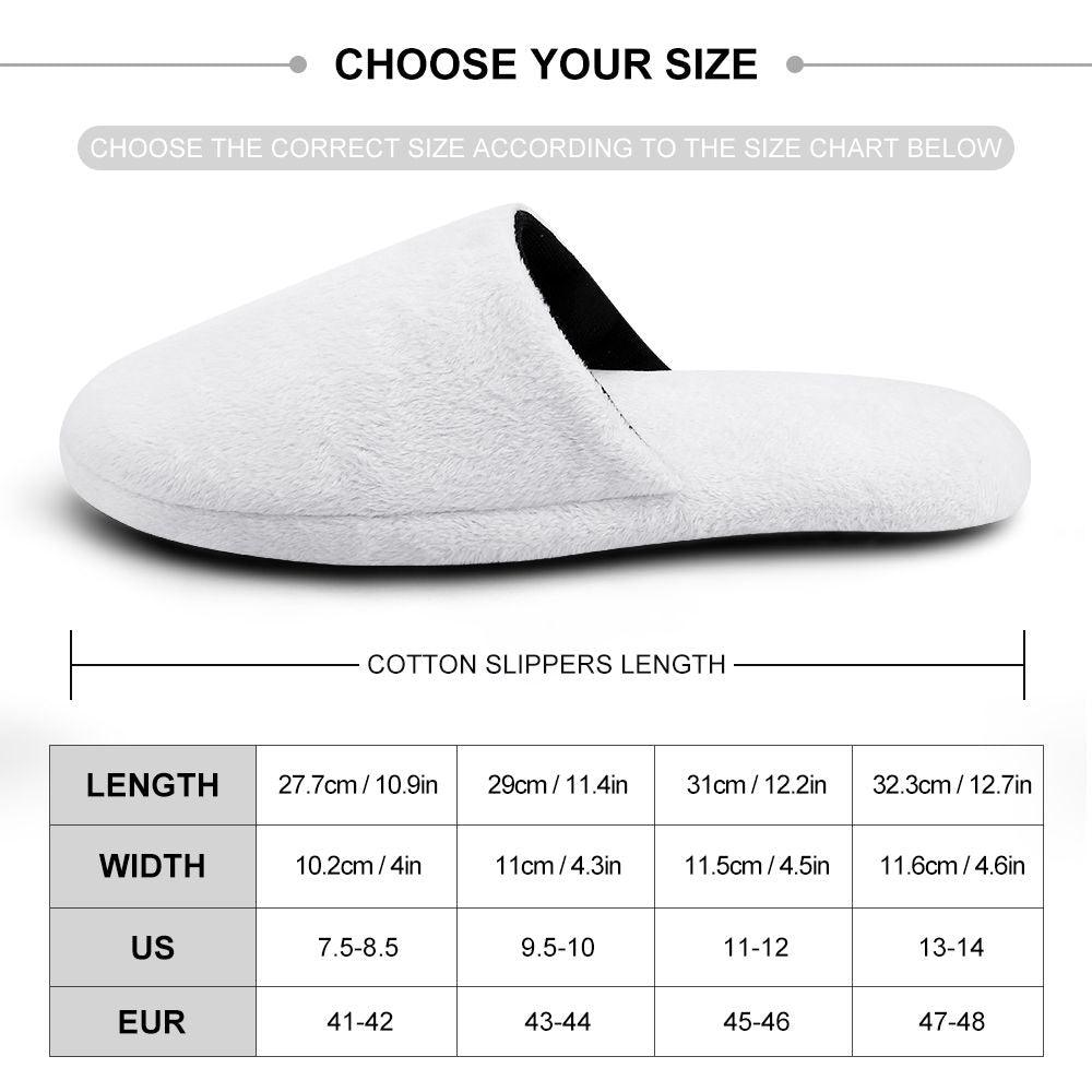 Custom Face Women's and Men's Slippers Personalized Casual House Shoes Indoor Outdoor Bedroom Cotton Slippers