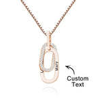 Custom Engraved Necklace Double Ring Necklace Unique Gift for Women