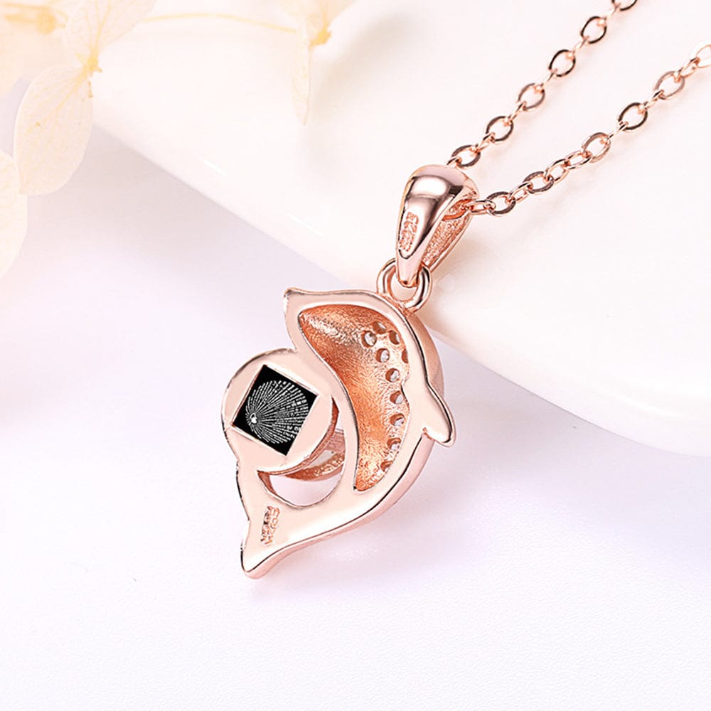 gifts for wife Love Her Always - Unique Memento - Dolphin Projection Necklace with Diamonds - gifts for wife - Christmas view