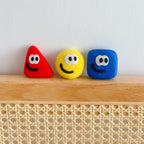 Adorable Handmade Felt Mushroom Brooch - Triangle Circle Square Design