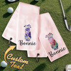 Personalized Golf Towel with Hanging Clip Golfing Clubs Golf Towel Gift for Golf Lovers