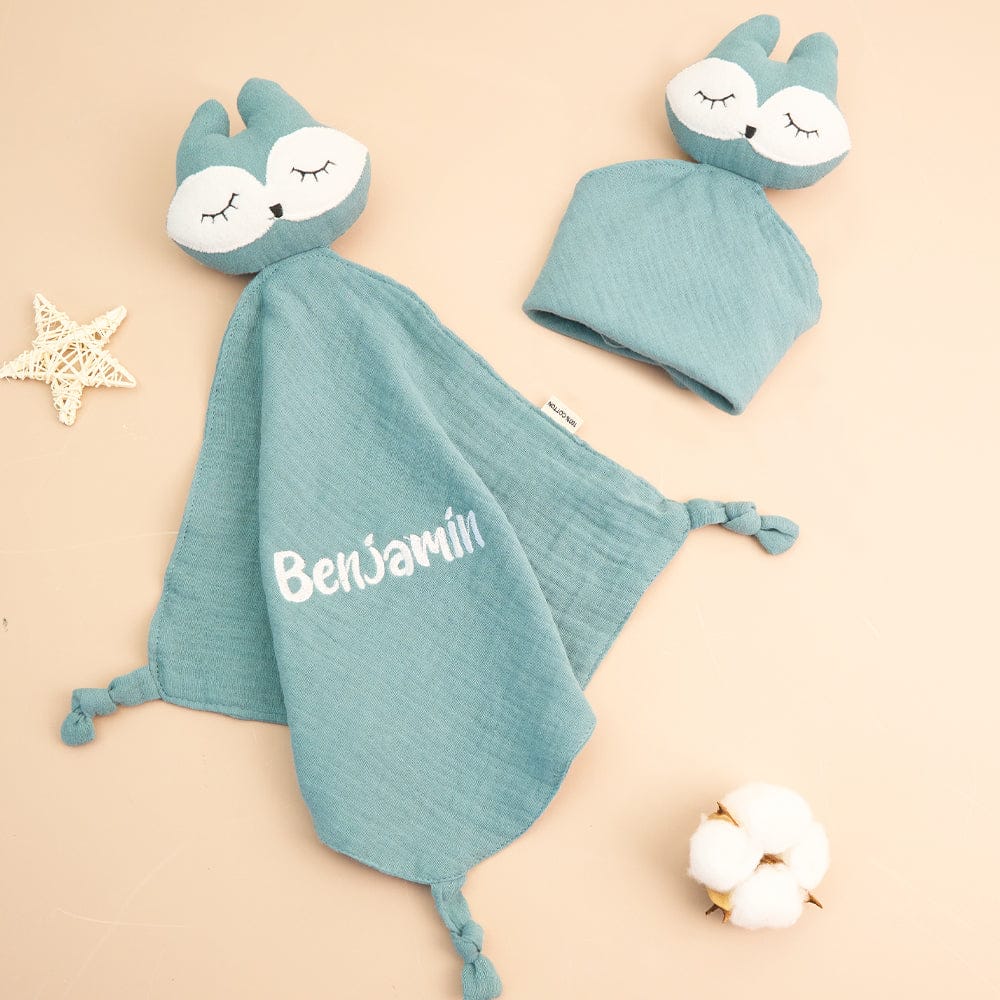 Personalized Soothe Towel Bibs Soft Sleeping Doll Towel with Embroidered Name Gift for Baby