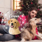 Photo Ornament Meaningful Keepsake Detail Personalized Photo and Name Christmas Sympathy Gift for Loss of Dog