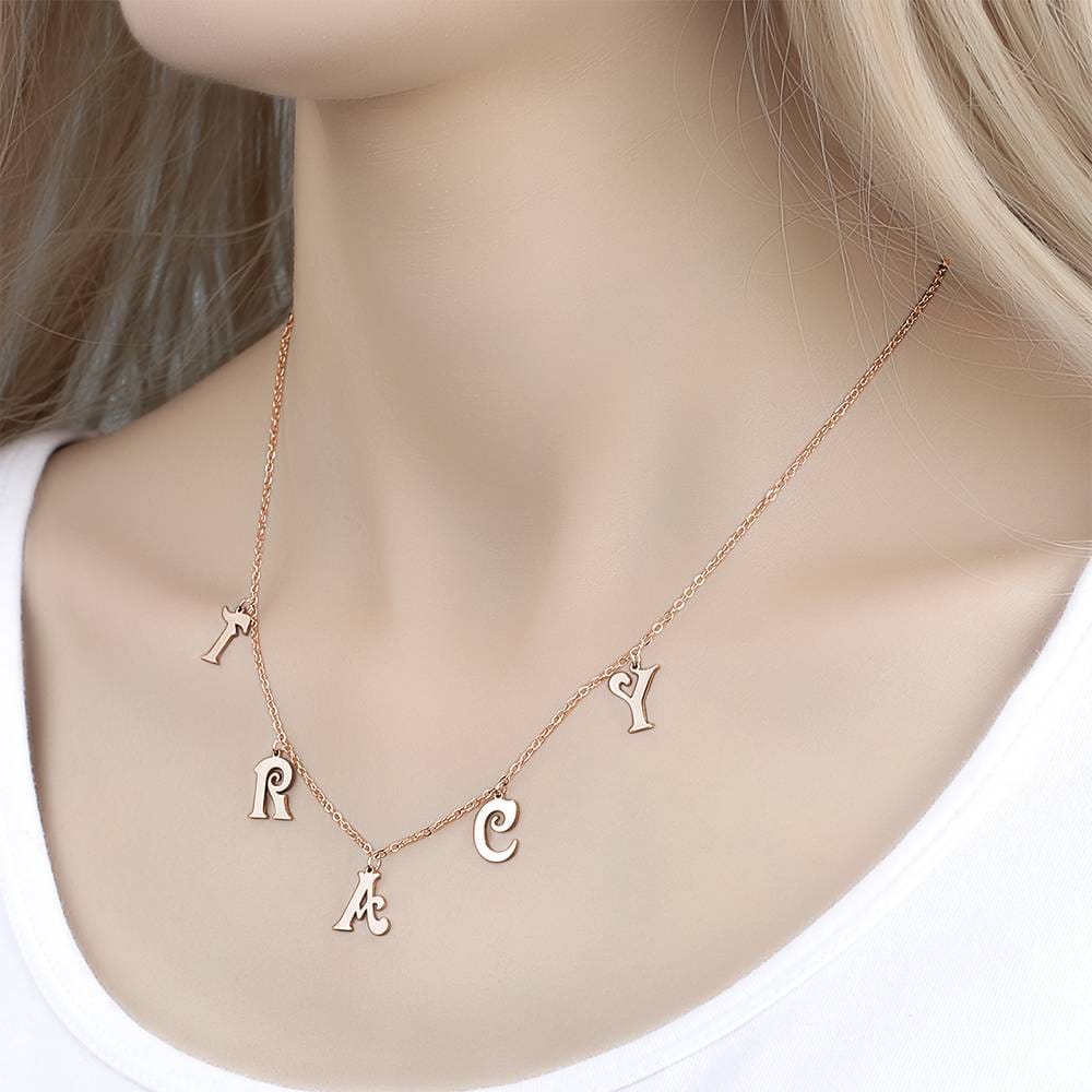 Personalized Sterling Silver Letter Initials Necklace Name Jewelry Necklaces