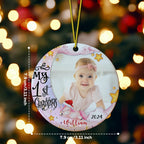 Personalized Baby's First Christmas Ornament with Photo Unicorn Christmas Ornament Gift for Kids
