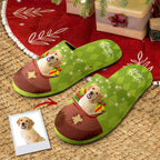 Custom Christmas Cotton Slippers Personalized Photo Gift Bag Pattern House Shoes