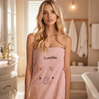Personalized Bath Towel Custom Bathrobe with Embroidered Name Gift for Her