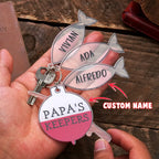 Personalized Papa's Keeper Fishing Rod Acrylic Keychain Gift for Dad Grandpa