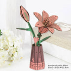 Lily DIY Wooden Flower Puzzle 3D Puzzle Mother's Day Gift for Mum