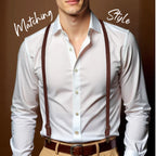 Personalized Men's PU Suspenders with Engraved Name Gifts for Men Groomsmen Accessory