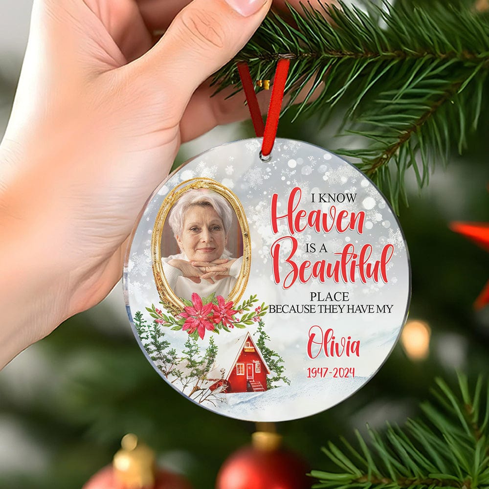personalized photo with name ornament acrylic photo tribute
