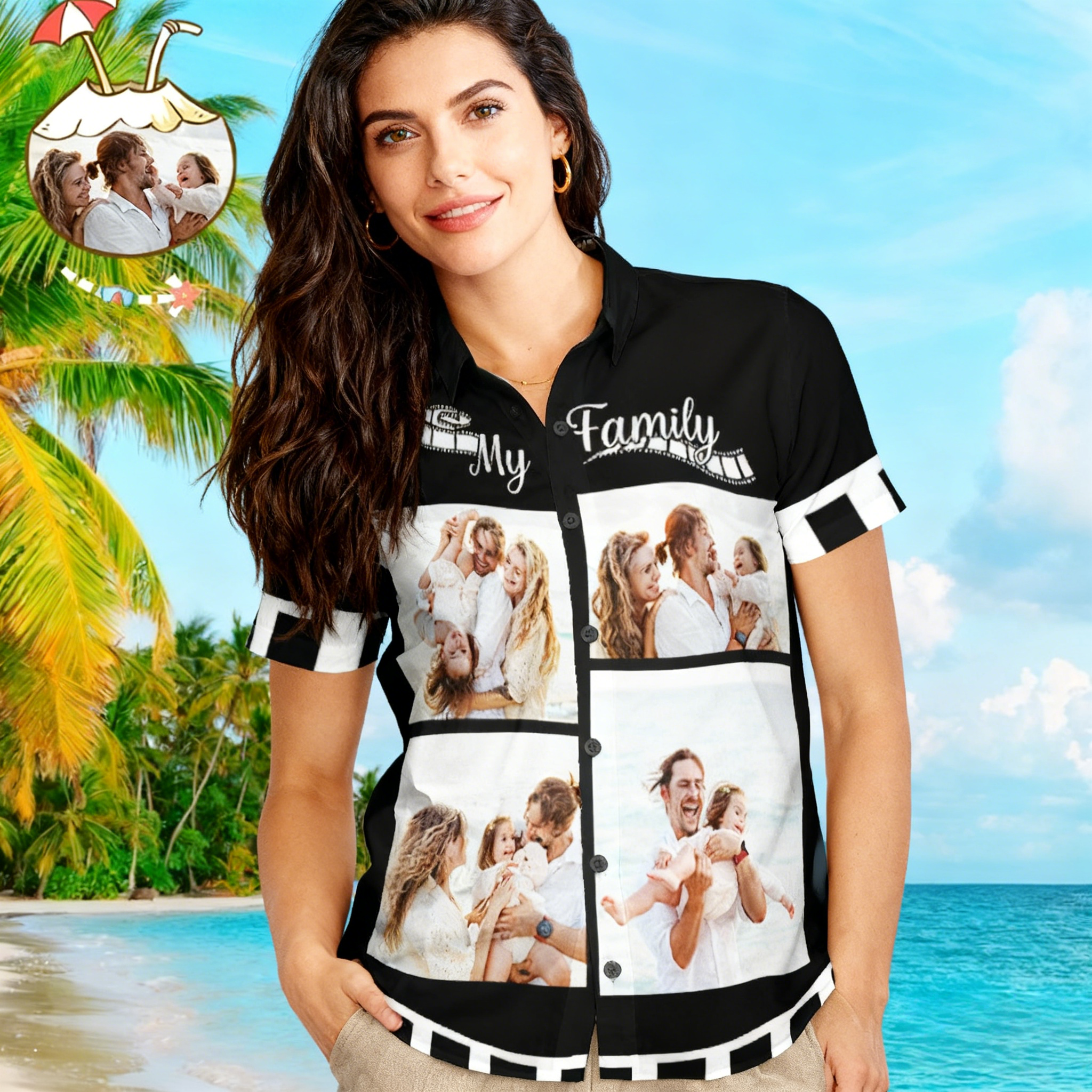 Custom Photo Hawaiian Shirt Personalised Hawaiian Shirt Gift for Men - Happy Family