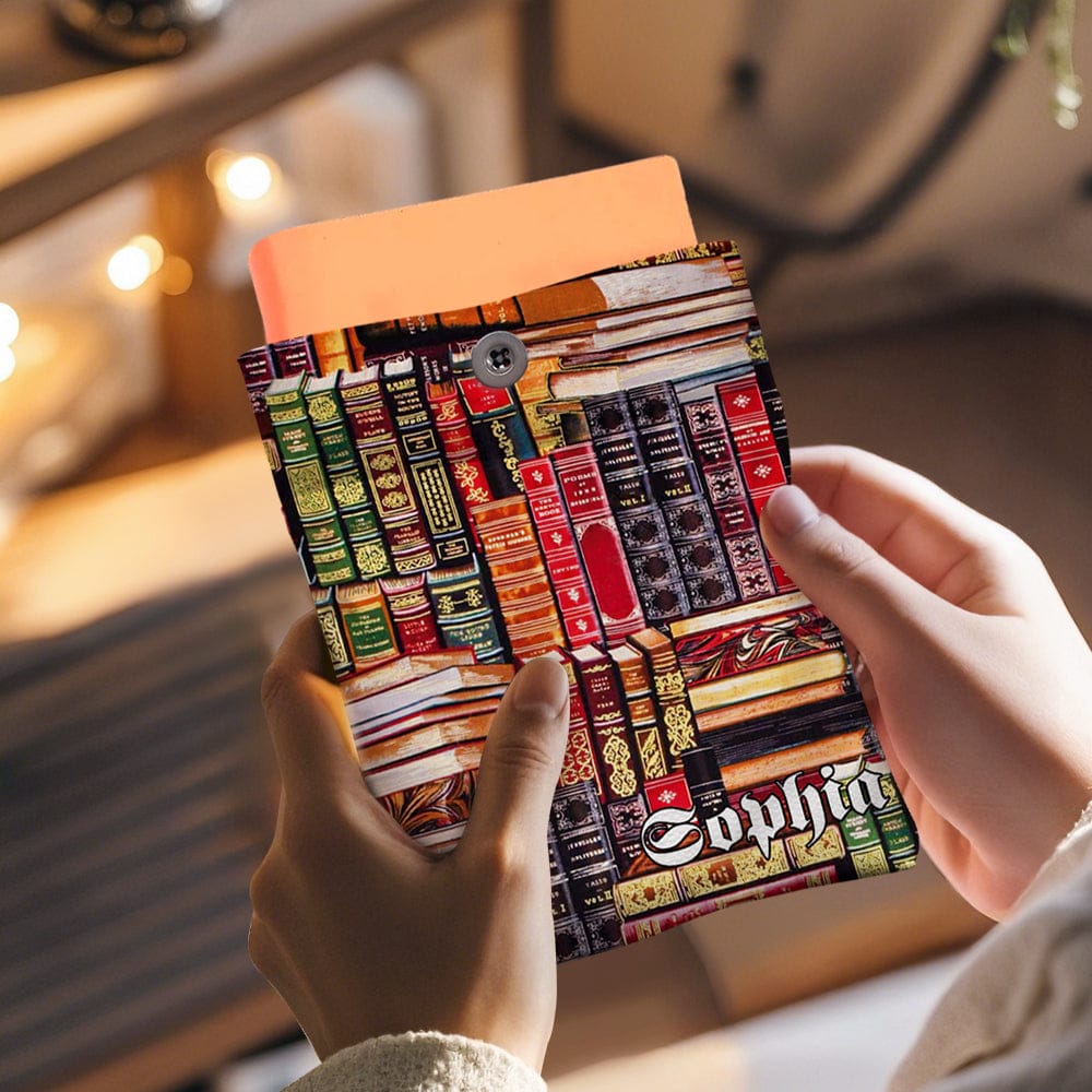 Personalized Book Cover with Pocket Book Cover Protector Gift for Book Lover