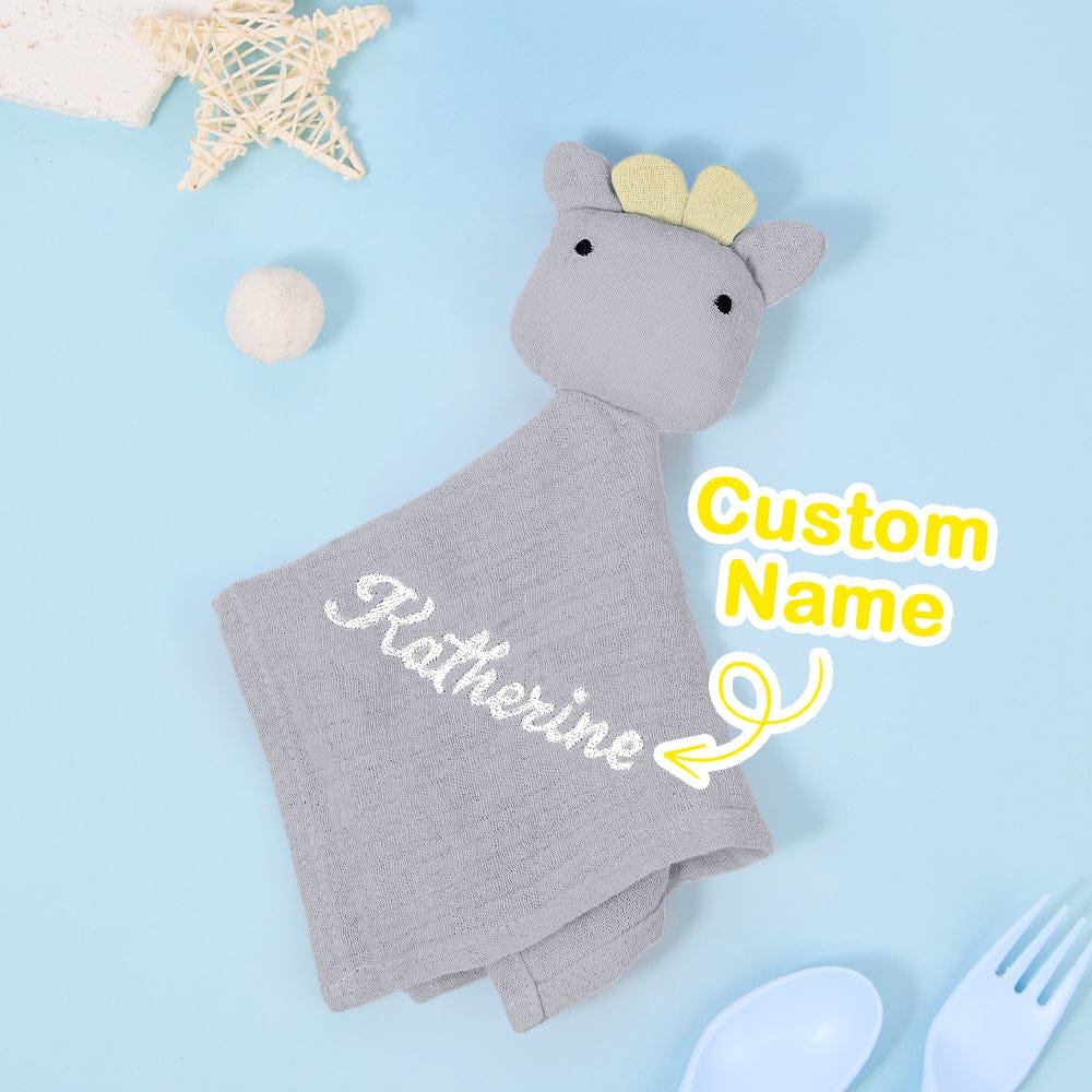Personalized Soothe Towel Bibs Soft Sleeping Toy Towel with Embroidered Name Gift for Baby