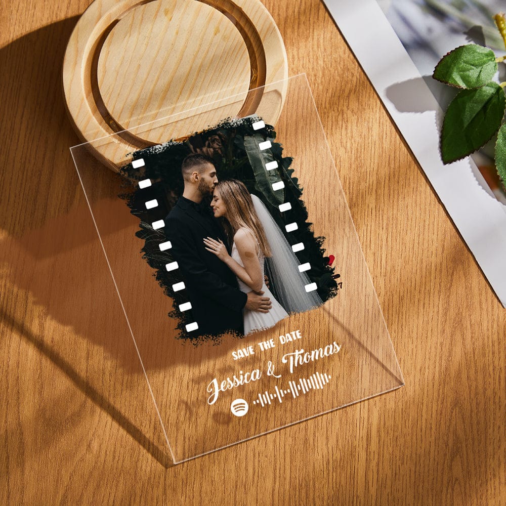 Custom Photo Music Plaque Personalized Glass Keychain Gift Foe Lover