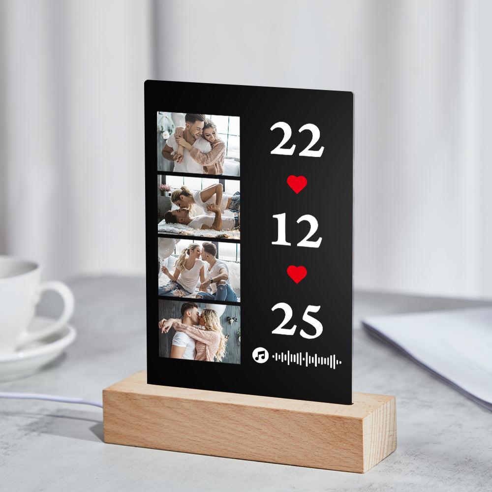 Scannable Music Photo Plaque Custom Keychain Personalized Night Light Gift For Her