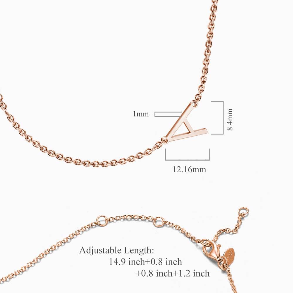 Custom Initial Letter Necklace S925 Silver