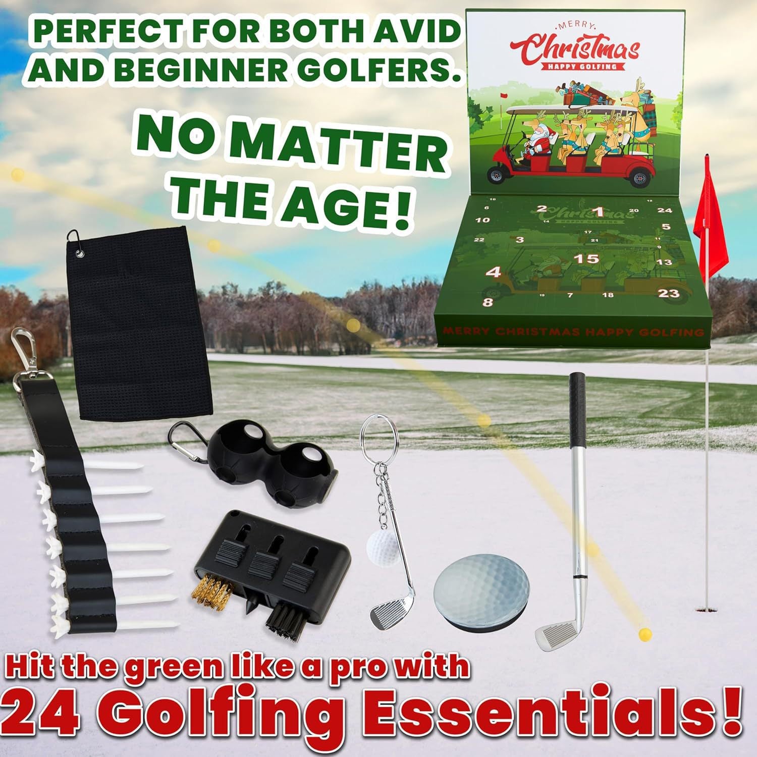 Golf Christmas Advent Box – Christmas Countdown Set Surprise Gift for Golf Lovers