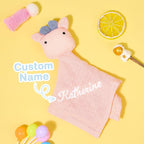 Personalized Soothe Towel Bibs Soft Sleeping Toy Towel with Embroidered Name Gift for Baby