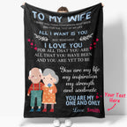 gifts for wife "To My Wife" Letter Blanket Gifts for Wife - Personalized Name Throw, Soft Cozy Keepsake for Bedroom Sofa and