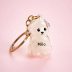 Custom Name Dog Hair Collector Keychain Bag Charm Memorial Storage Box with Text Perfect for Storing Pet Hair Gift for Dog Lovers