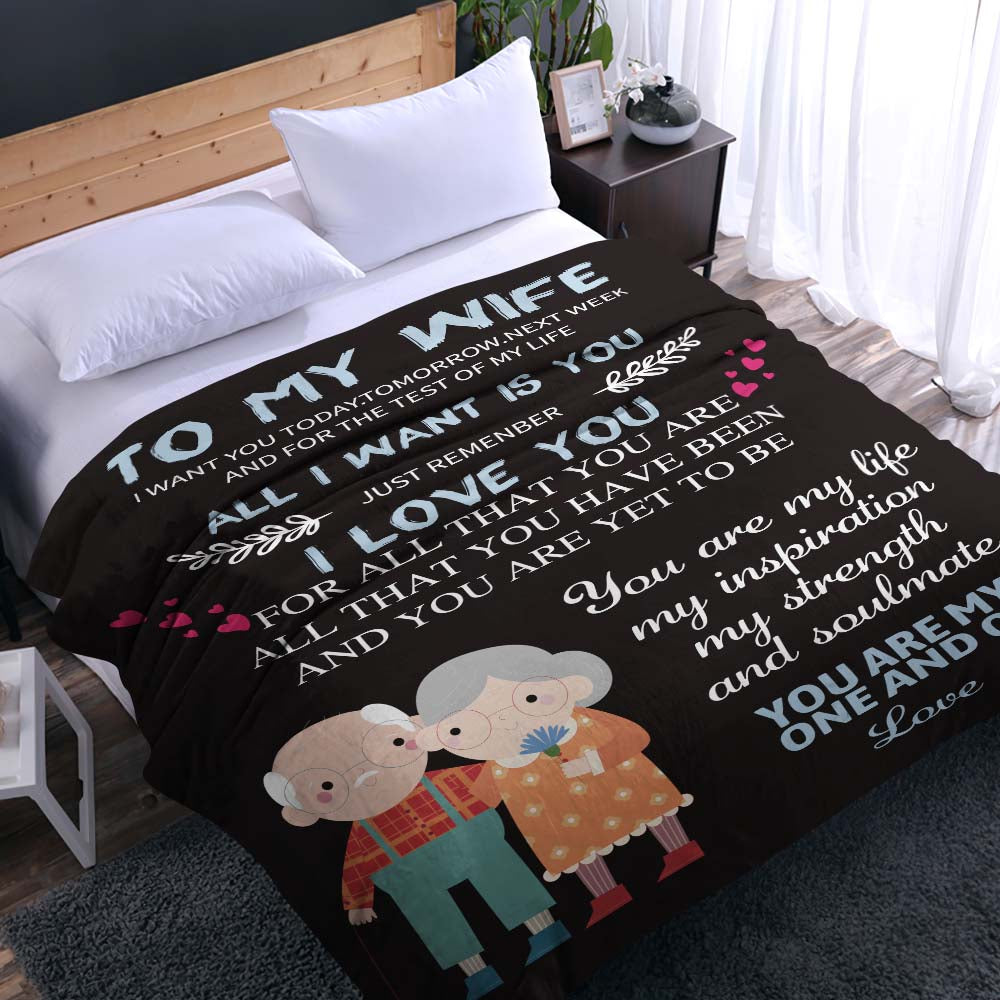 gifts for wife "To My Wife" Letter Blanket Gifts for Wife - Personalized Name Throw, Soft Cozy Keepsake for Bedroom Sofa and