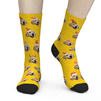 Green Socks Holiday Face Print for Holiday Gifting