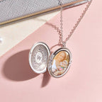 Personalized Birth Flower Locket Necklace with Photo Necklace Jewelry Gift for Her