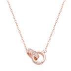 Double Ring Necklace with Message Card Personalized Birthday Gift for Lover