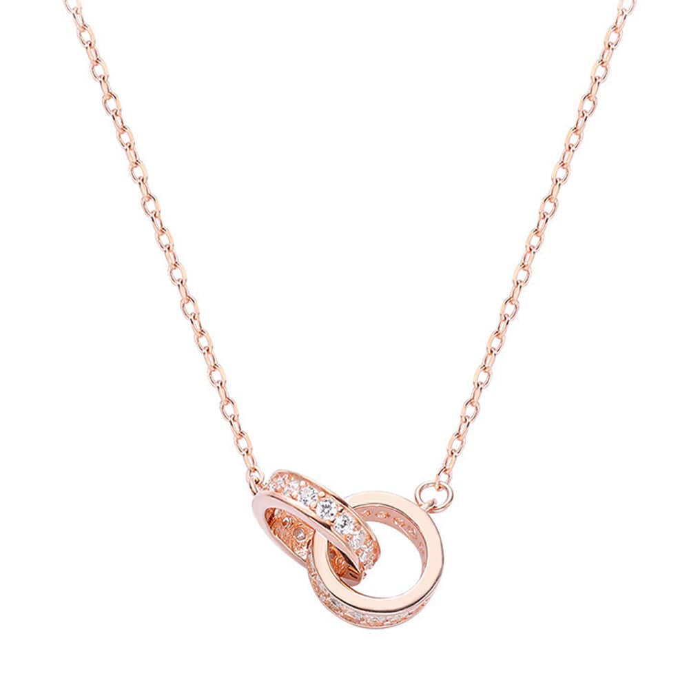 Double Ring Necklace with Message Card Personalized Birthday Gift for Lover